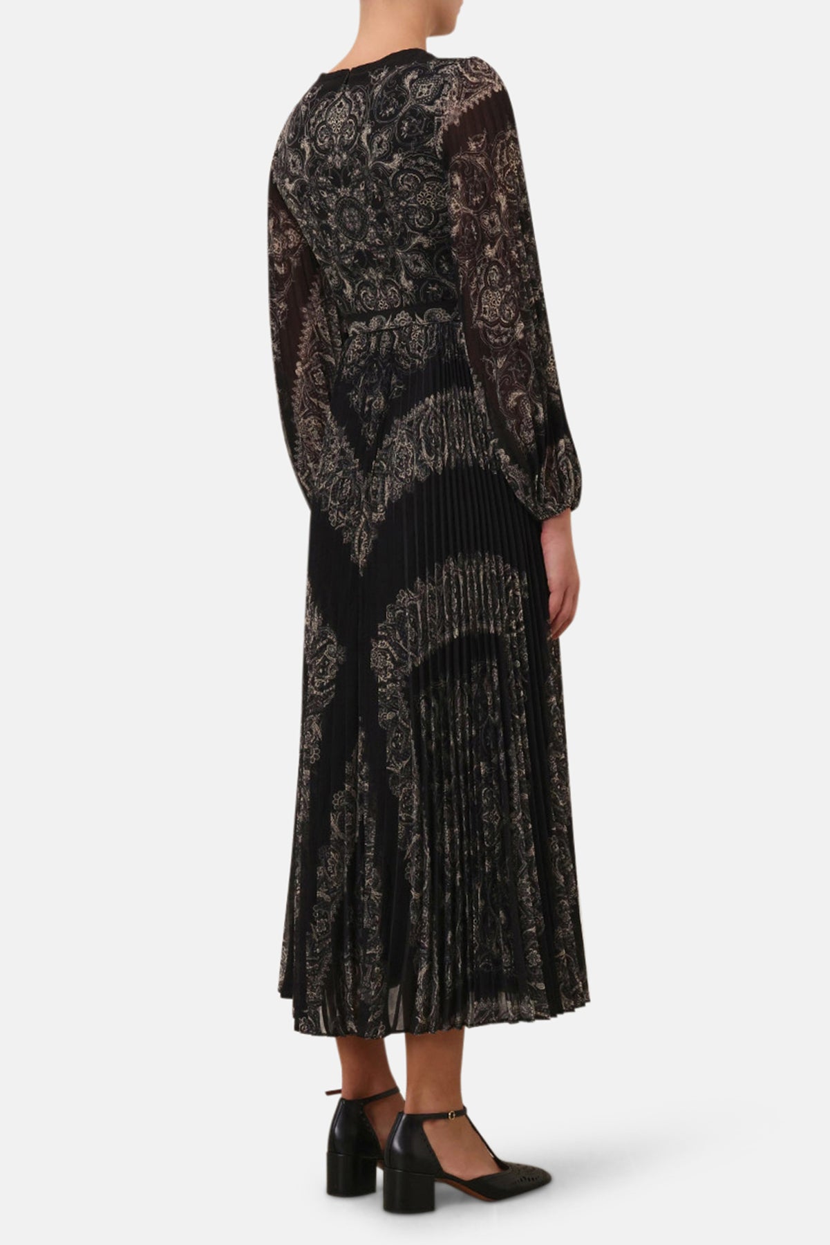 Zimmerman Sunray Long Sleeve Midi Dress Black Paisley blueandcream Zimmerman Sunray Long Sleeve Midi Dress Black Paisley blueandcream
