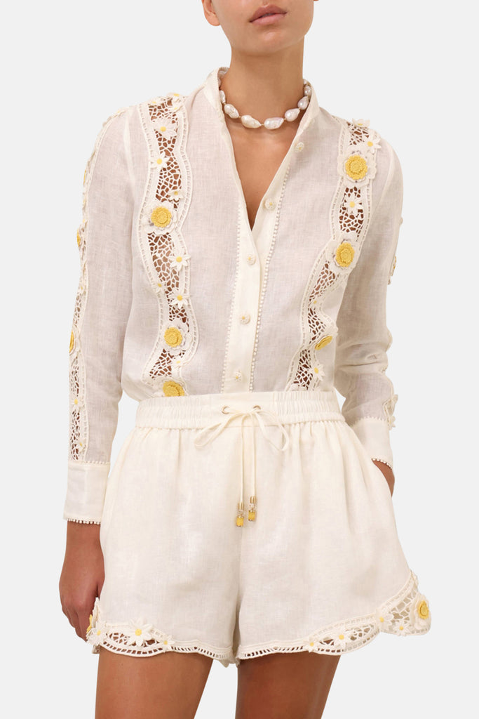 Bibiy. EMILY FLOWER BLOUSE ホワイト ブラウス Bibiy. EMILY FLOWER BLOUSE