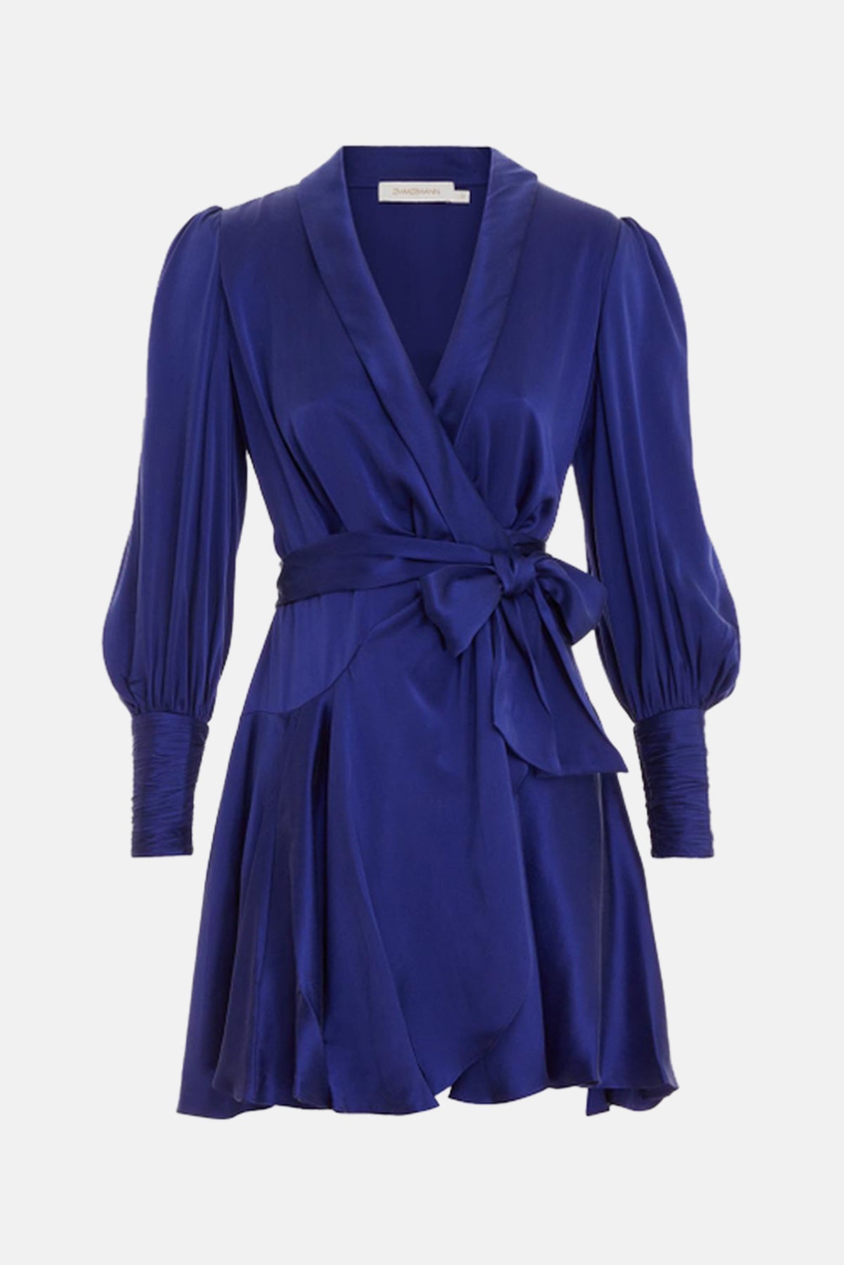 Zimmerman Silk Wrap Mini Dress Lapis blueandcream Zimmerman Silk Wrap Mini Dress Lapis blueandcream