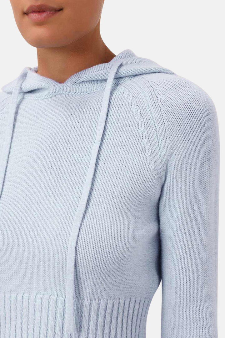 Natura Cropped Hooded Sweater Blue