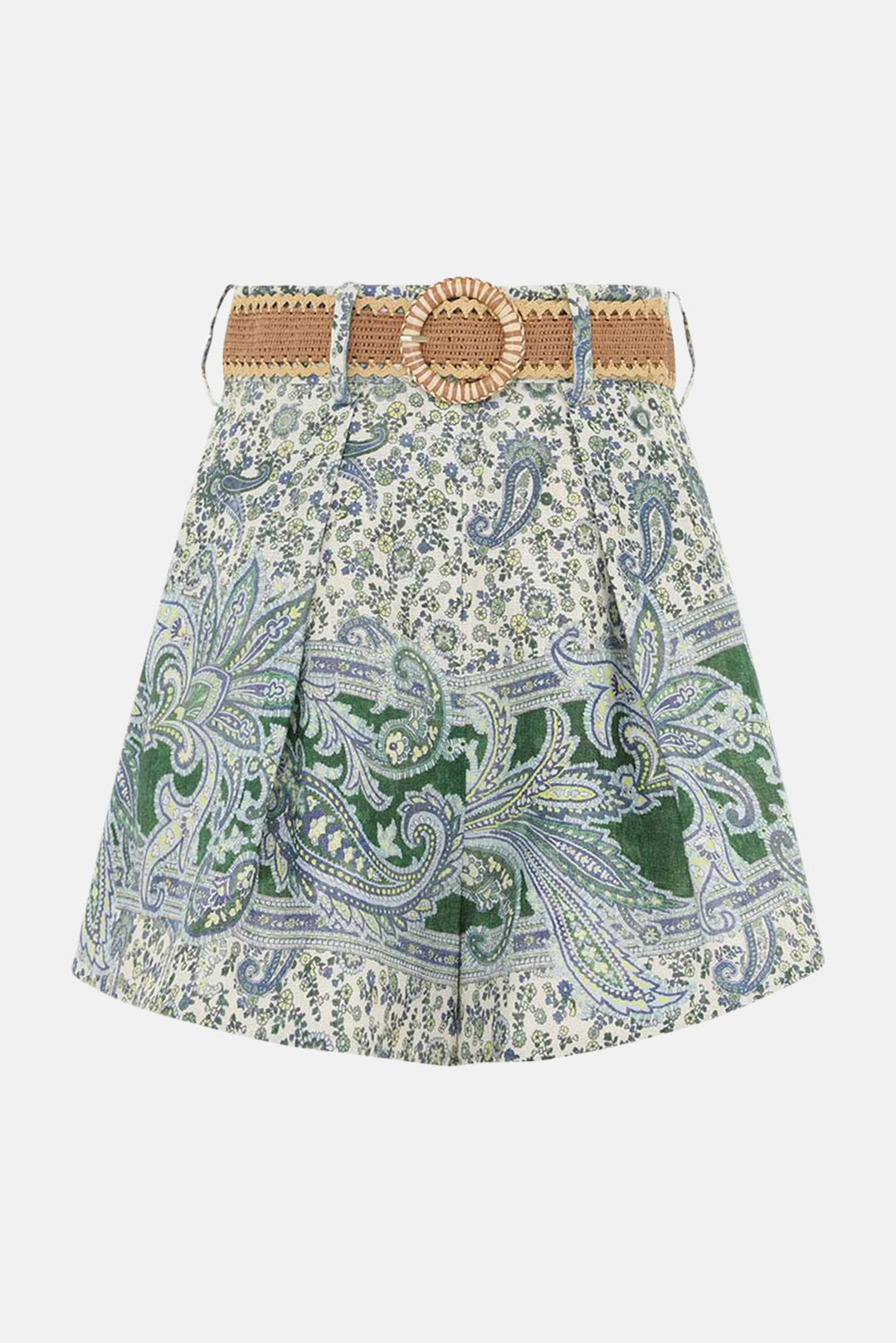 Ottie Tuck Short Green Paisley