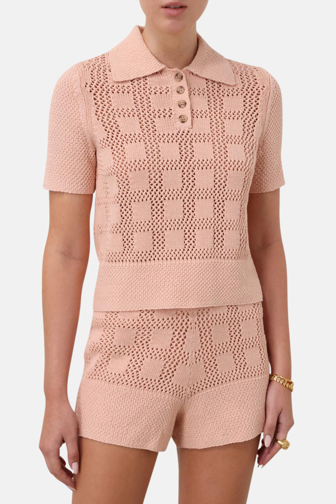 Waverly Polo Top Dusty Pink