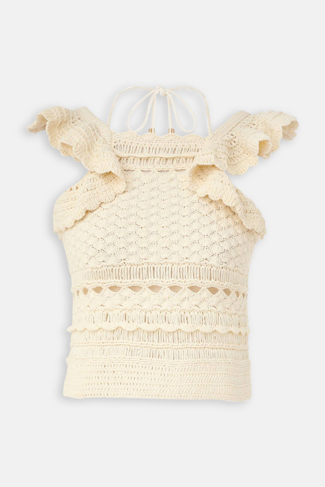 Waverly Crochet Halter Tank Cream