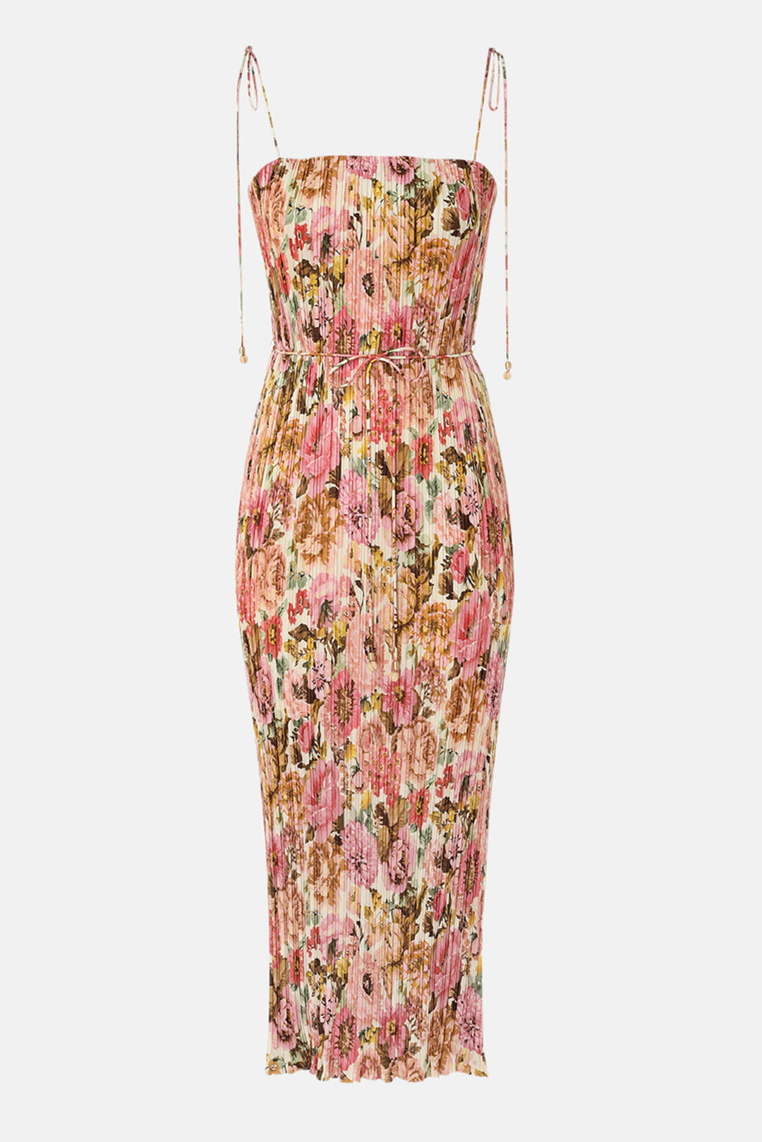 Zimmerman Golden Pleated Slip Dress Pink Rose blueandcream Zimmerman Golden Pleated Slip Dress Pink Rose blueandcream