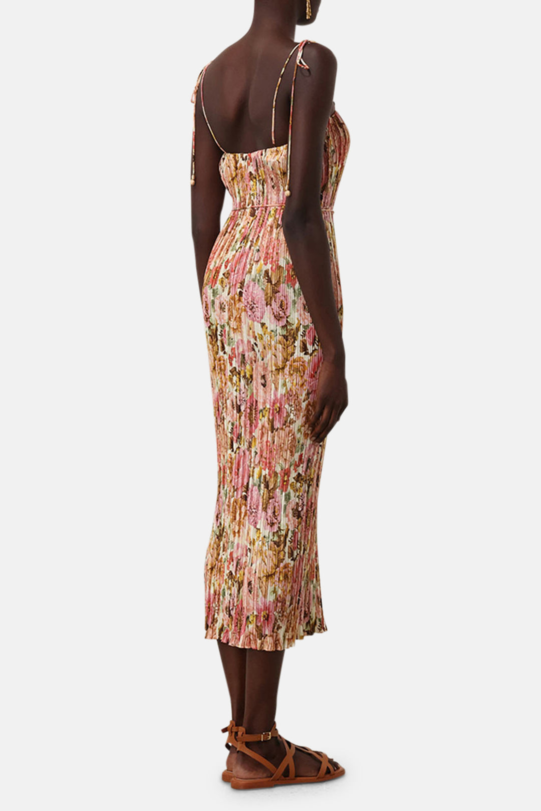 Zimmerman Golden Pleated Slip Dress Pink Rose blueandcream Zimmerman Golden Pleated Slip Dress Pink Rose blueandcream