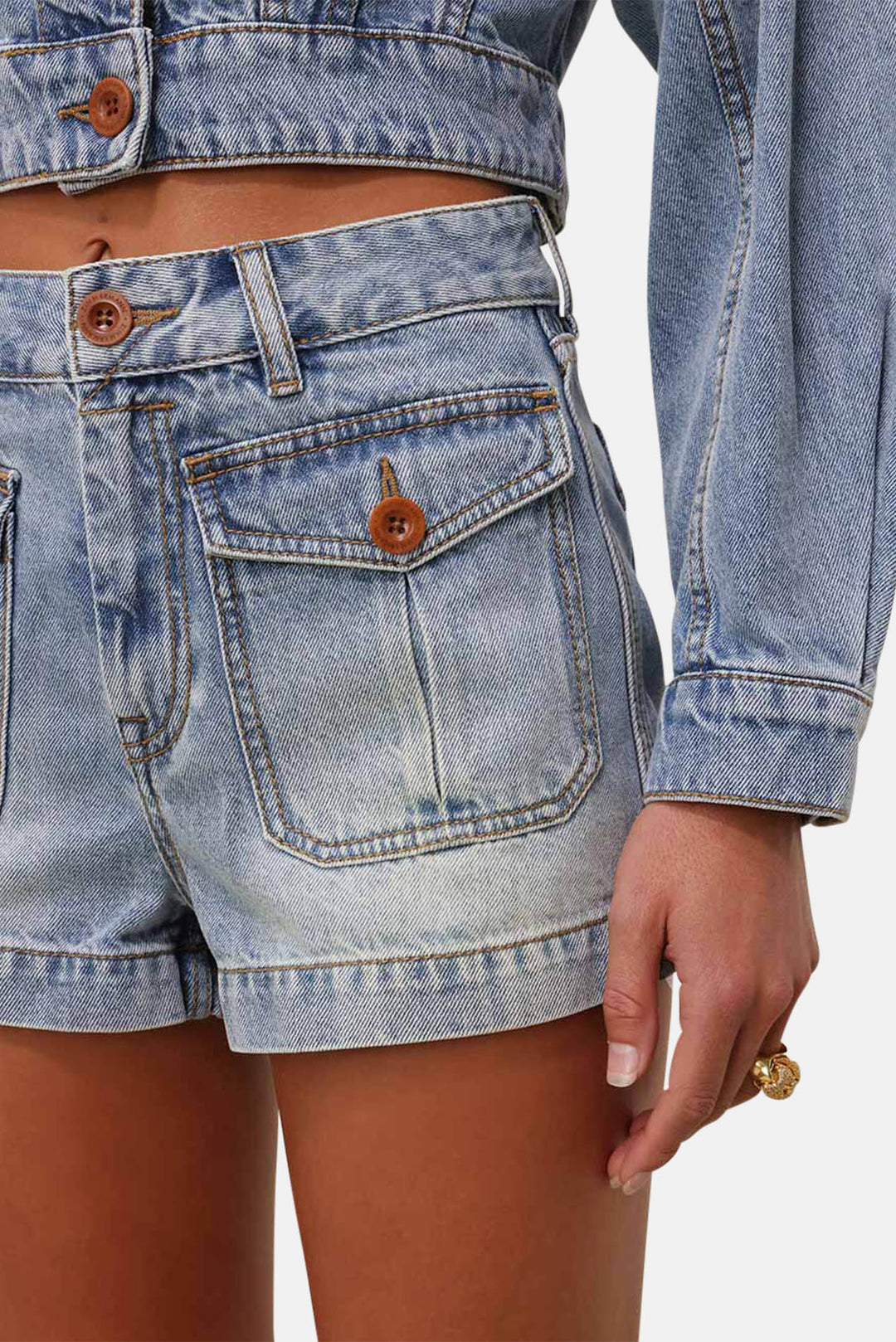 Denim Mini Short Faded Blue