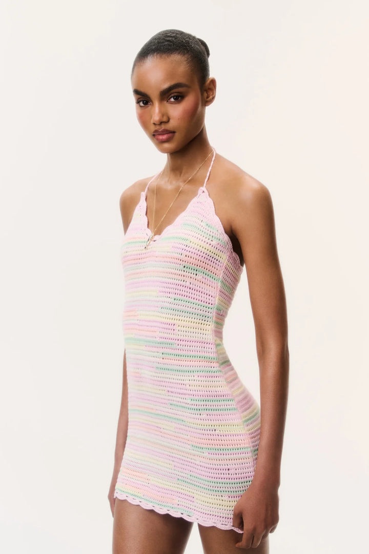 Zoa Cotton Crochet Mini Dress Tropical Swirl