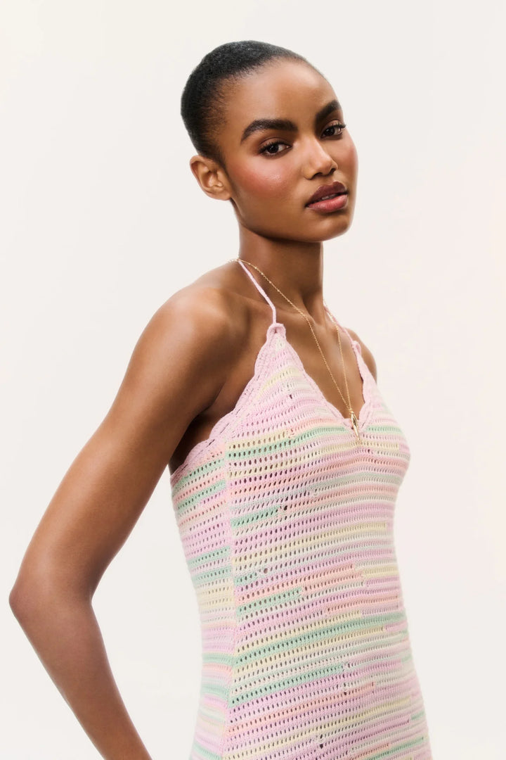 Zoa Cotton Crochet Mini Dress Tropical Swirl