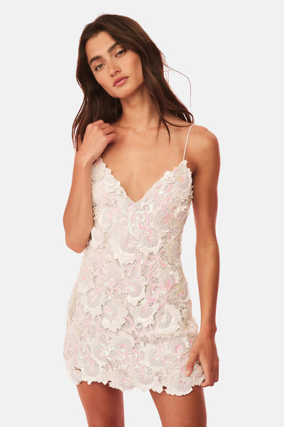 ZeliaEmbellishedMiniDressWhite