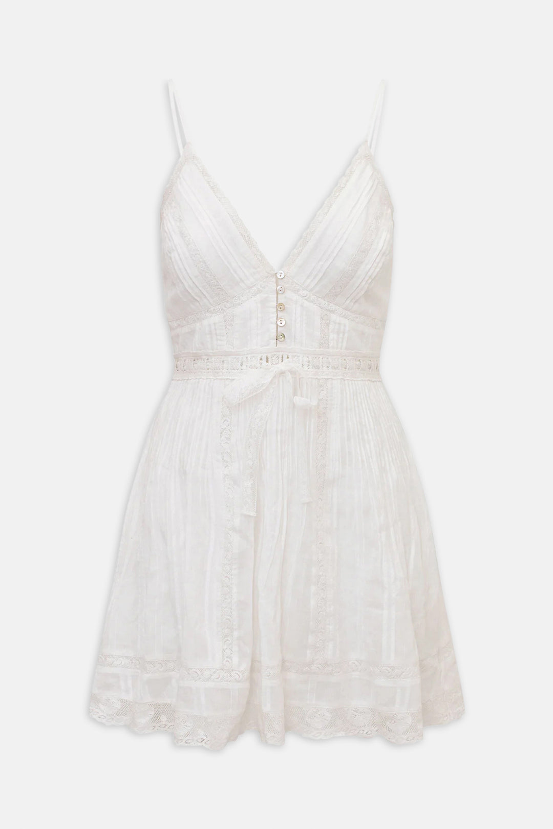 Zirelle Cotton Victorian Mini Dress White