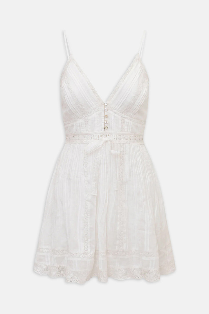 Zirelle Cotton Victorian Mini Dress White