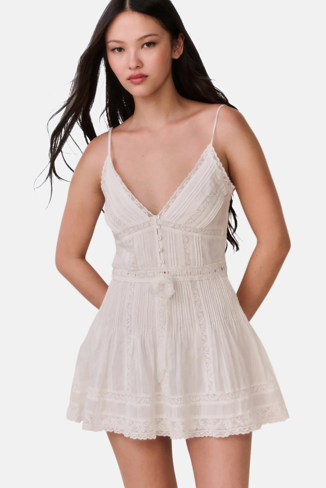 Zirelle Cotton Victorian Mini Dress White