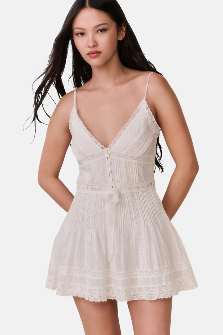Zirelle Cotton Victorian Mini Dress White