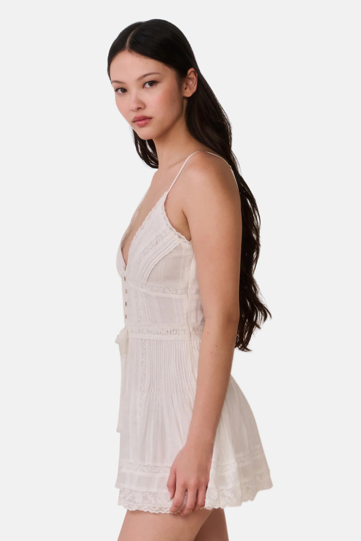 Zirelle Cotton Victorian Mini Dress White