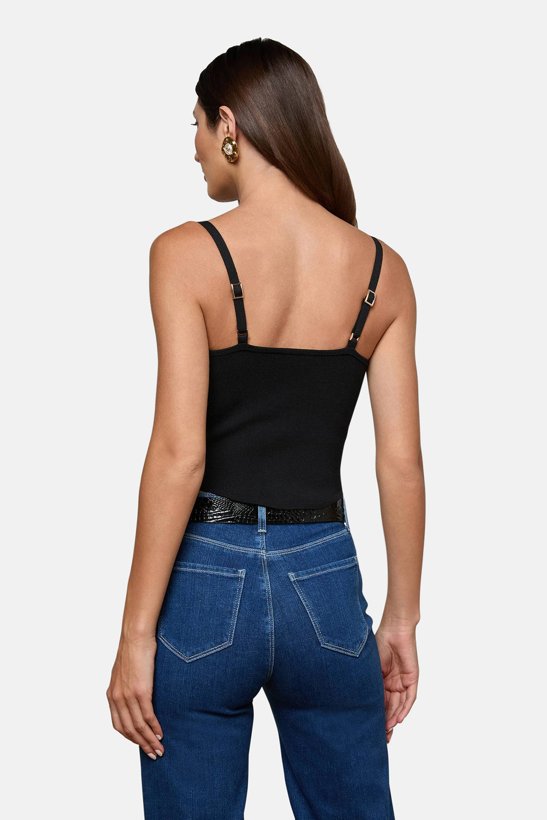 Artemis Knit Corset Top Black/Gold