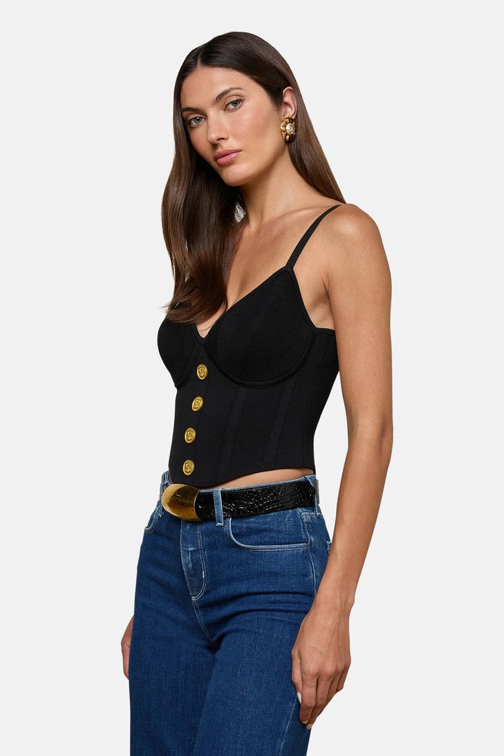 Artemis Knit Corset Top Black/Gold