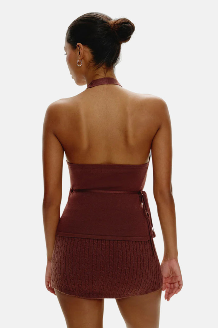 Marialla Cable Knit Skort Brown Sugar