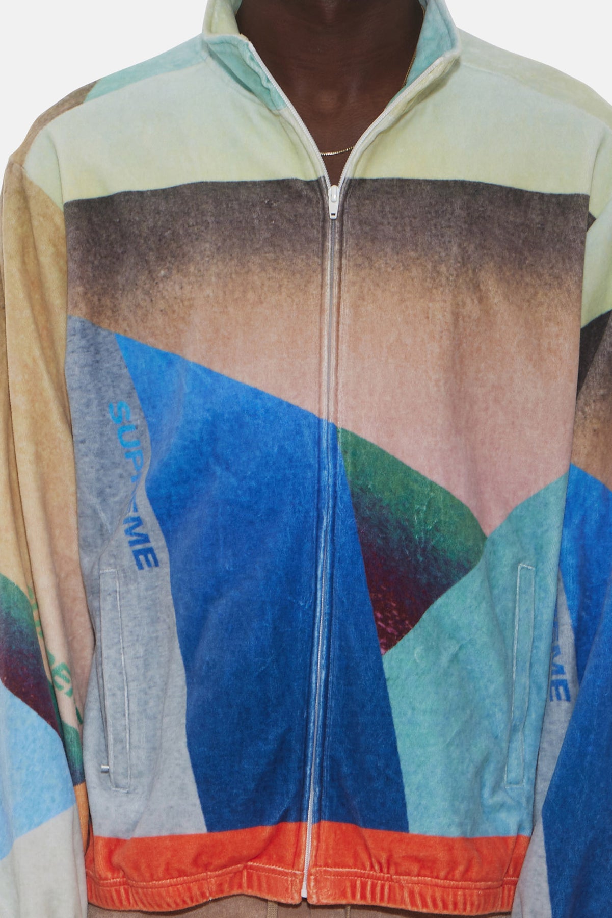 Supreme Geo Velour Track Jacket Multicolor