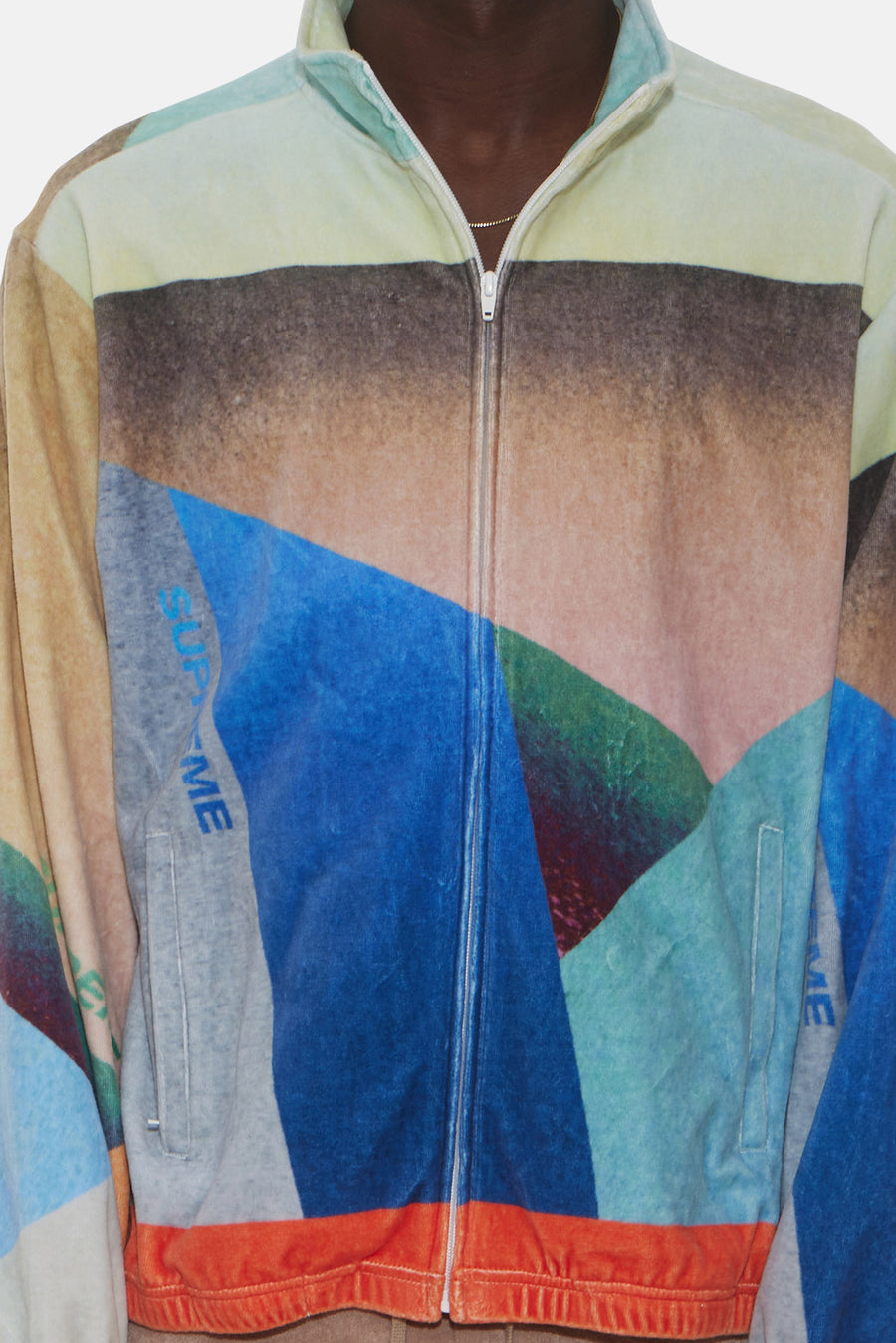 Supreme Geo Velour Track Jacket Multicolor – blueandcream