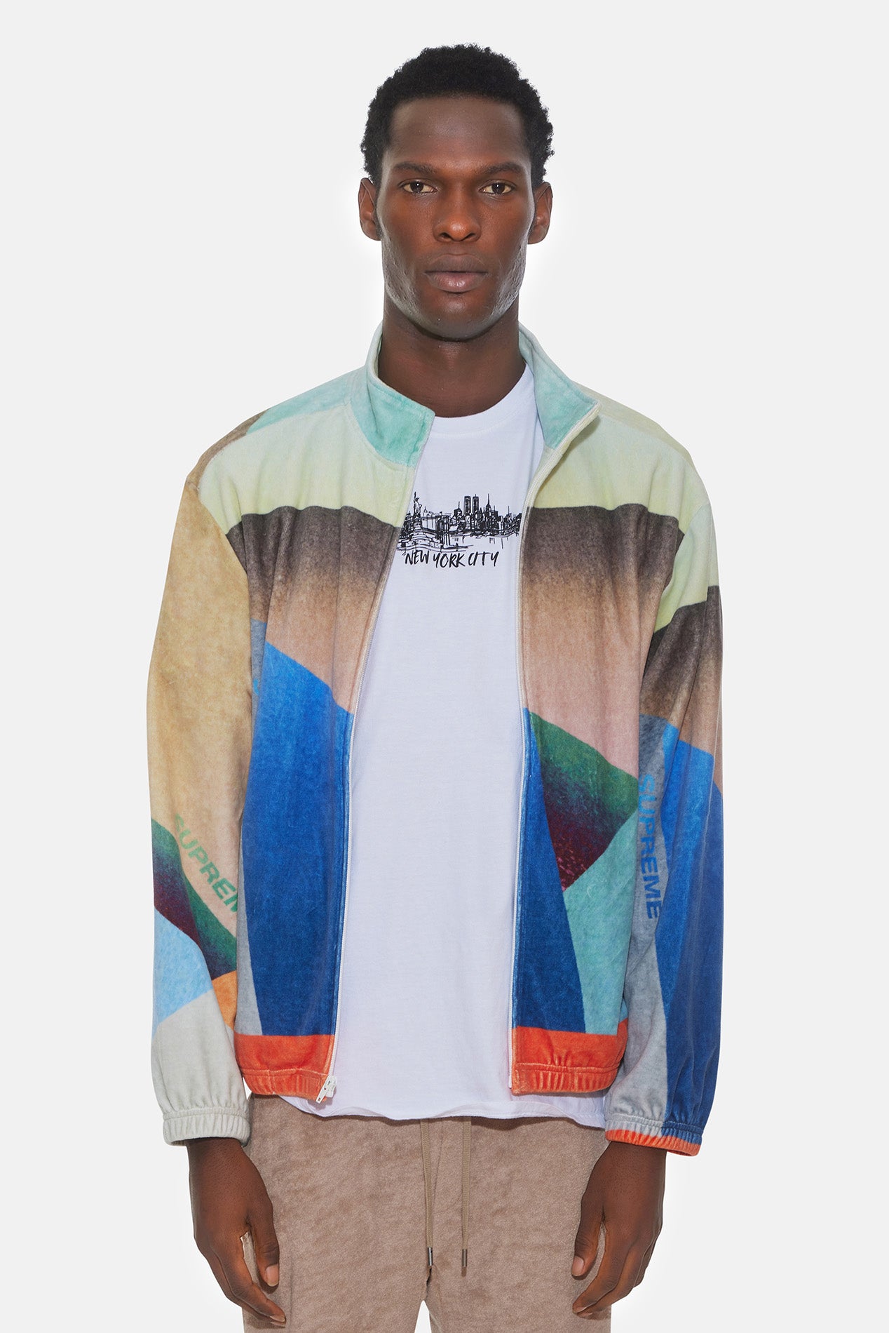 Supreme Geo Velour Track Jacket Multicolor