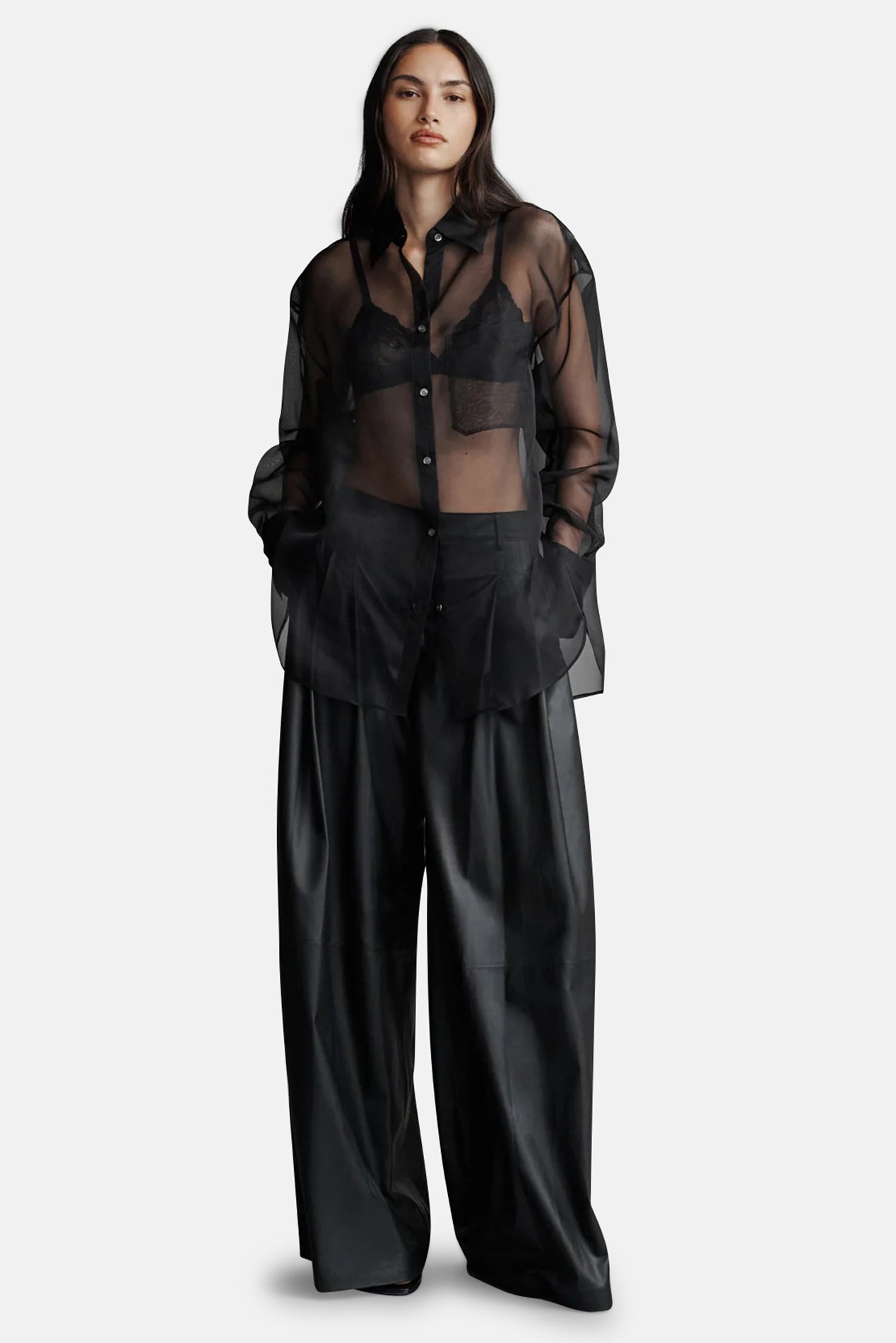 TWP Big Joe Sheer Shirt Black – blueandcream