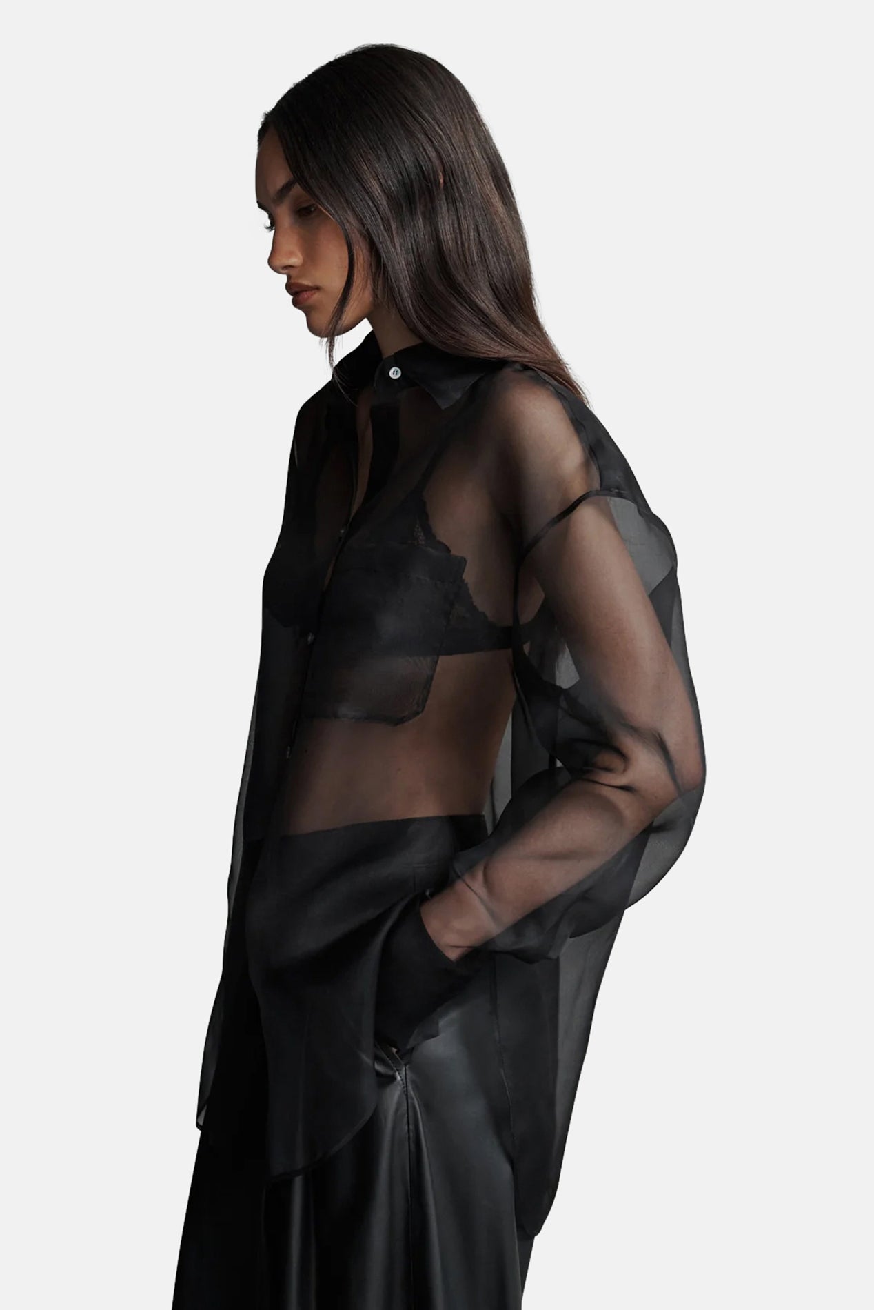 TWP Big Joe Sheer Shirt Black – blueandcream