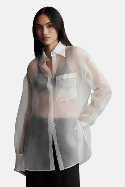 TWP Big Joe Sheer Shirt Ivory – blueandcream