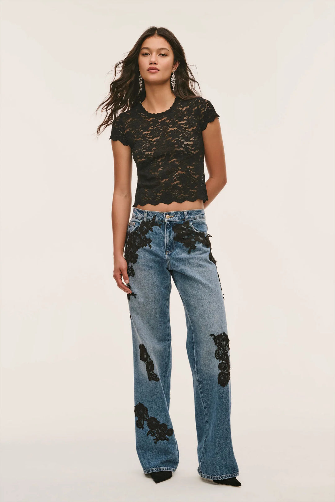 Lucas Lace Tee Black