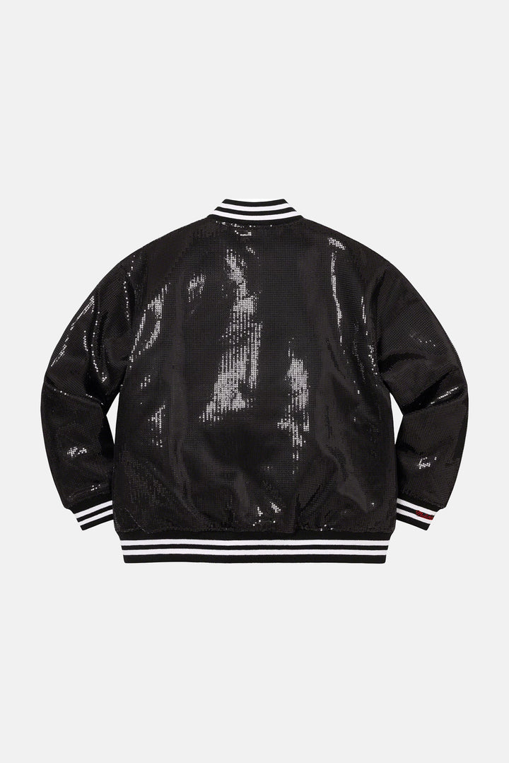 x Mitchell & Ness Sequin Varsity Jacket Black
