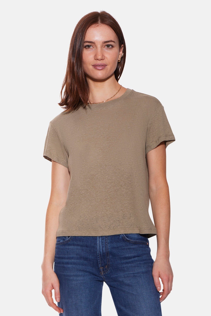 Cece Linen Tee Desert Khaki