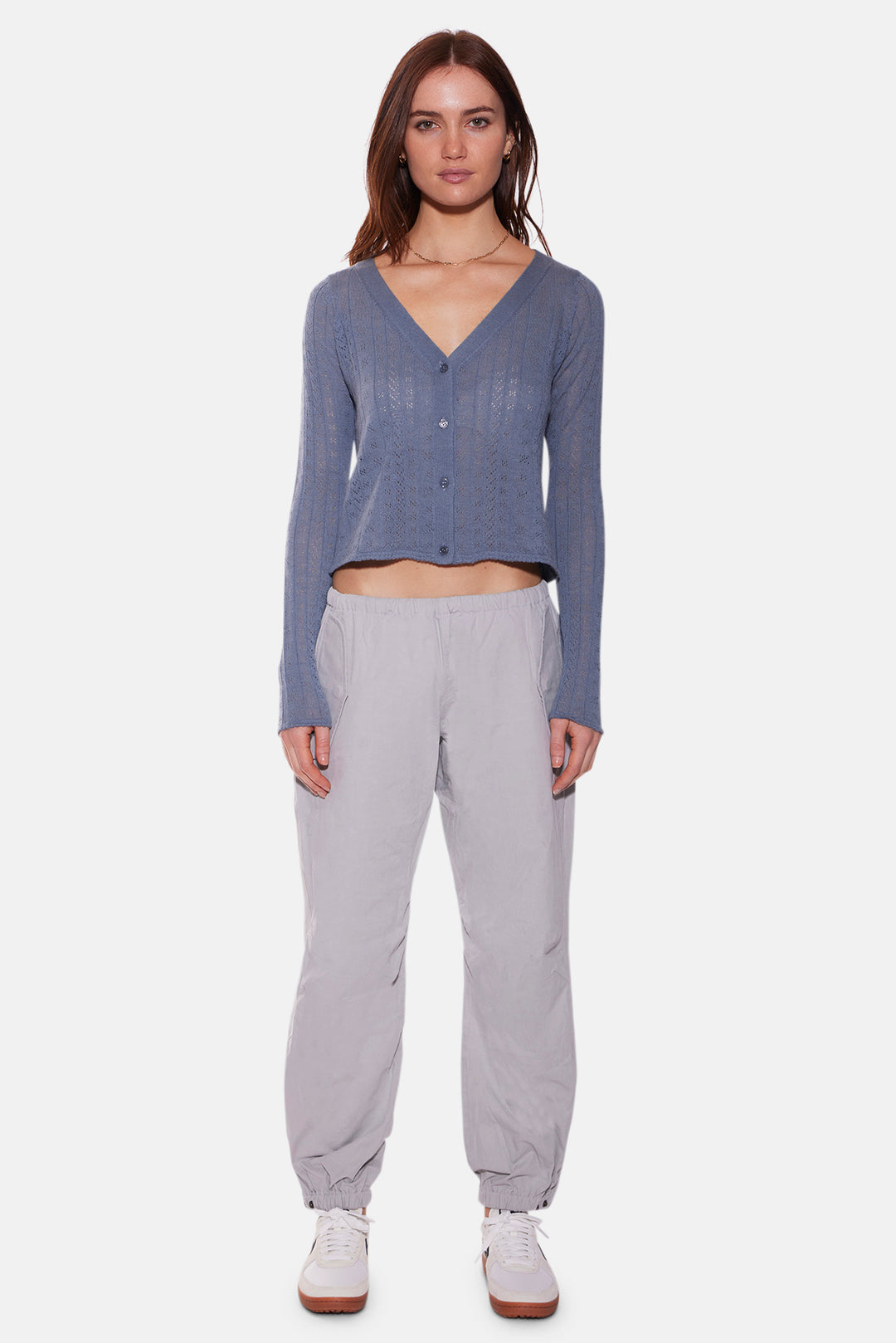 Claire Pointelle Cardigan Steel Grey