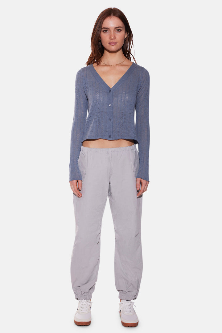 Claire Pointelle Cardigan Steel Grey