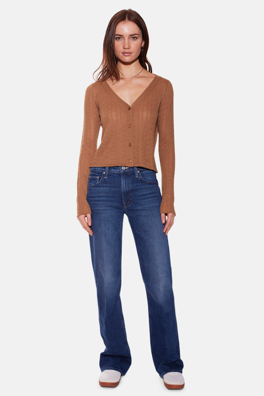 Claire Pointelle Cardigan Camel