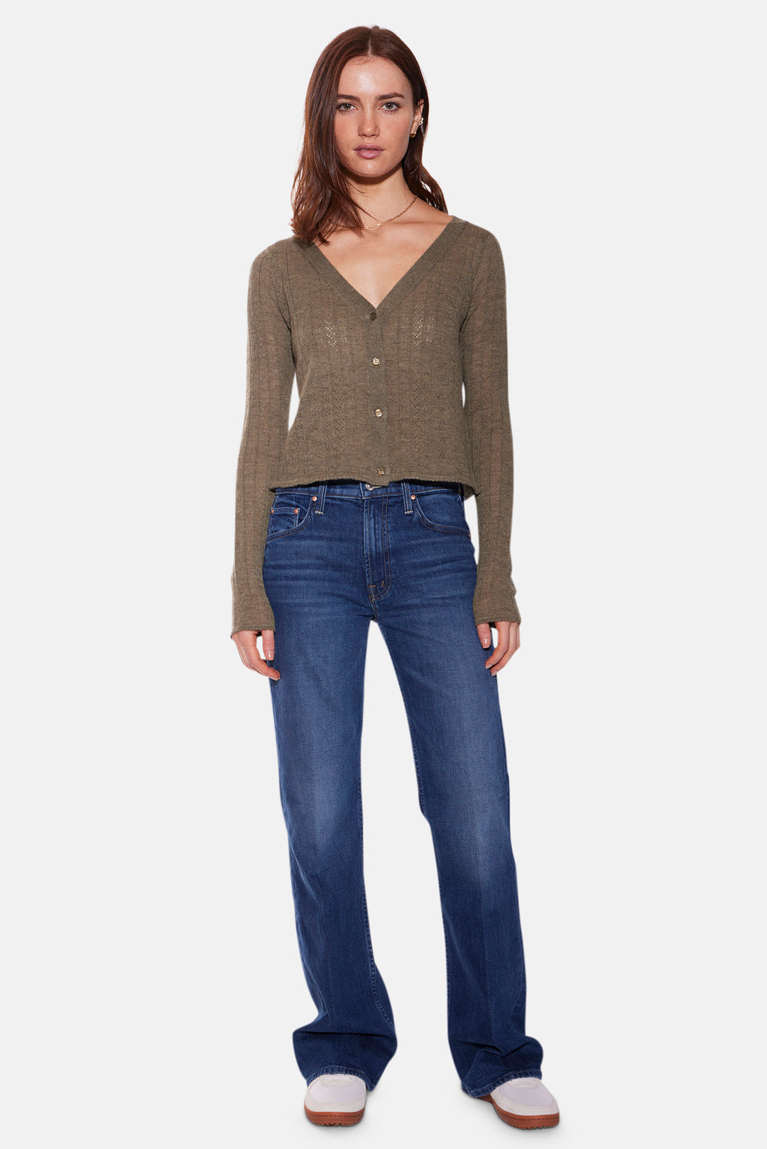 Claire Pointelle Cardigan Moss