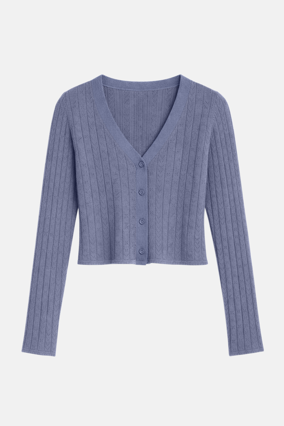 Claire Pointelle Cardigan Steel Grey