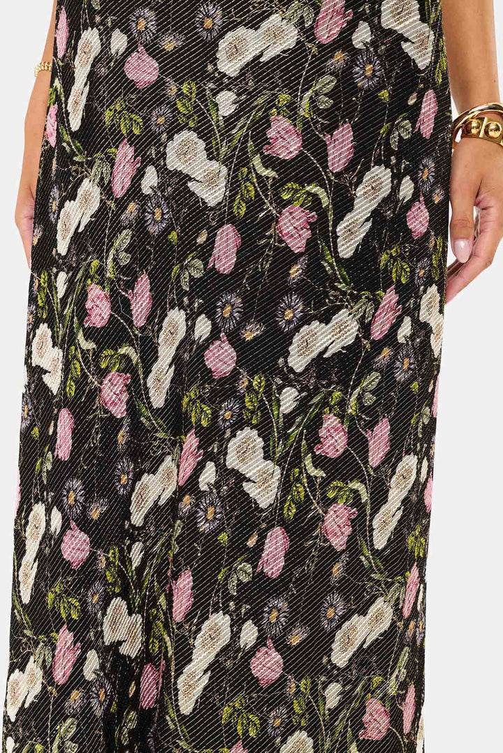 Jayna Metallic Chiffon Skirt Midnight Gardens