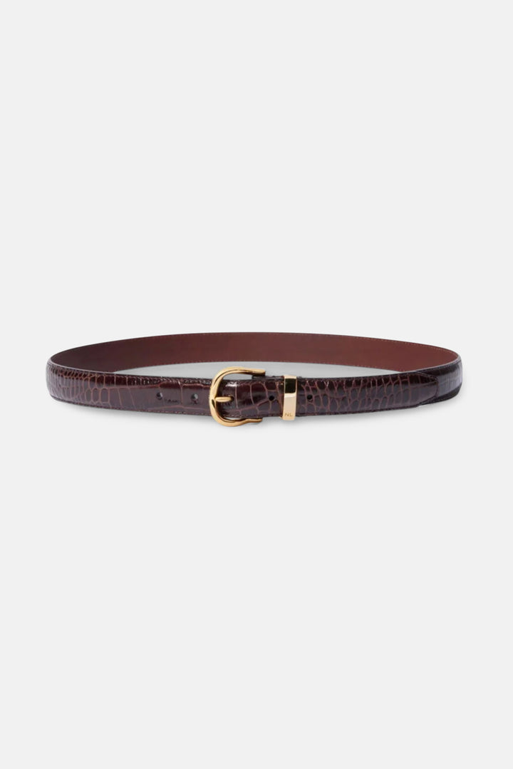 Louise Belt Dark Brown w/ Shiny Brass Buckle