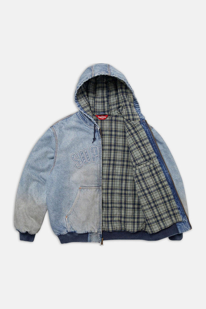Denim Reflective Arc Hooded Work Jacket Blue