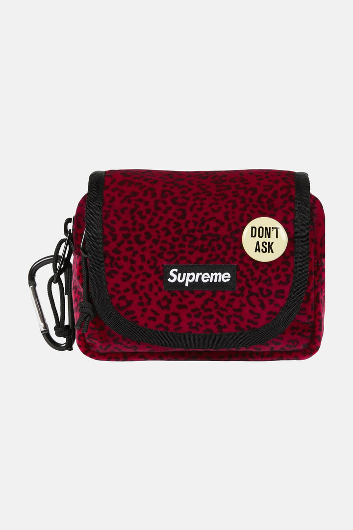 Velvet Mini Pouch Red Leopard