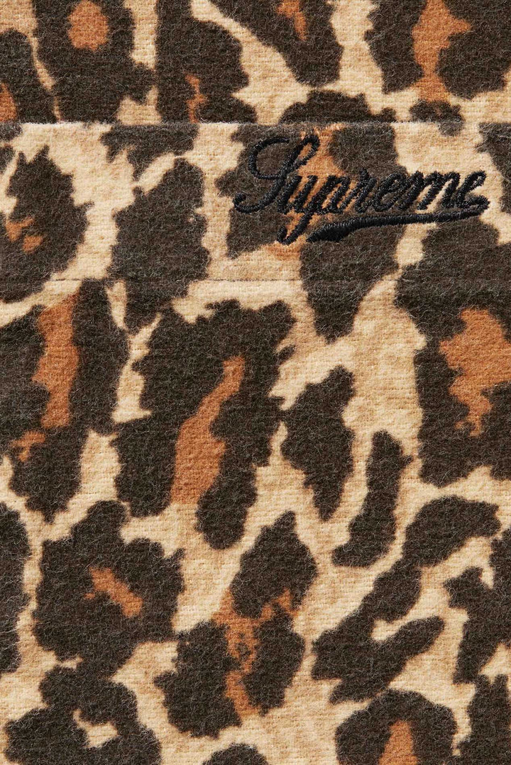 Leopard Flannel Pajama Shirt Tan