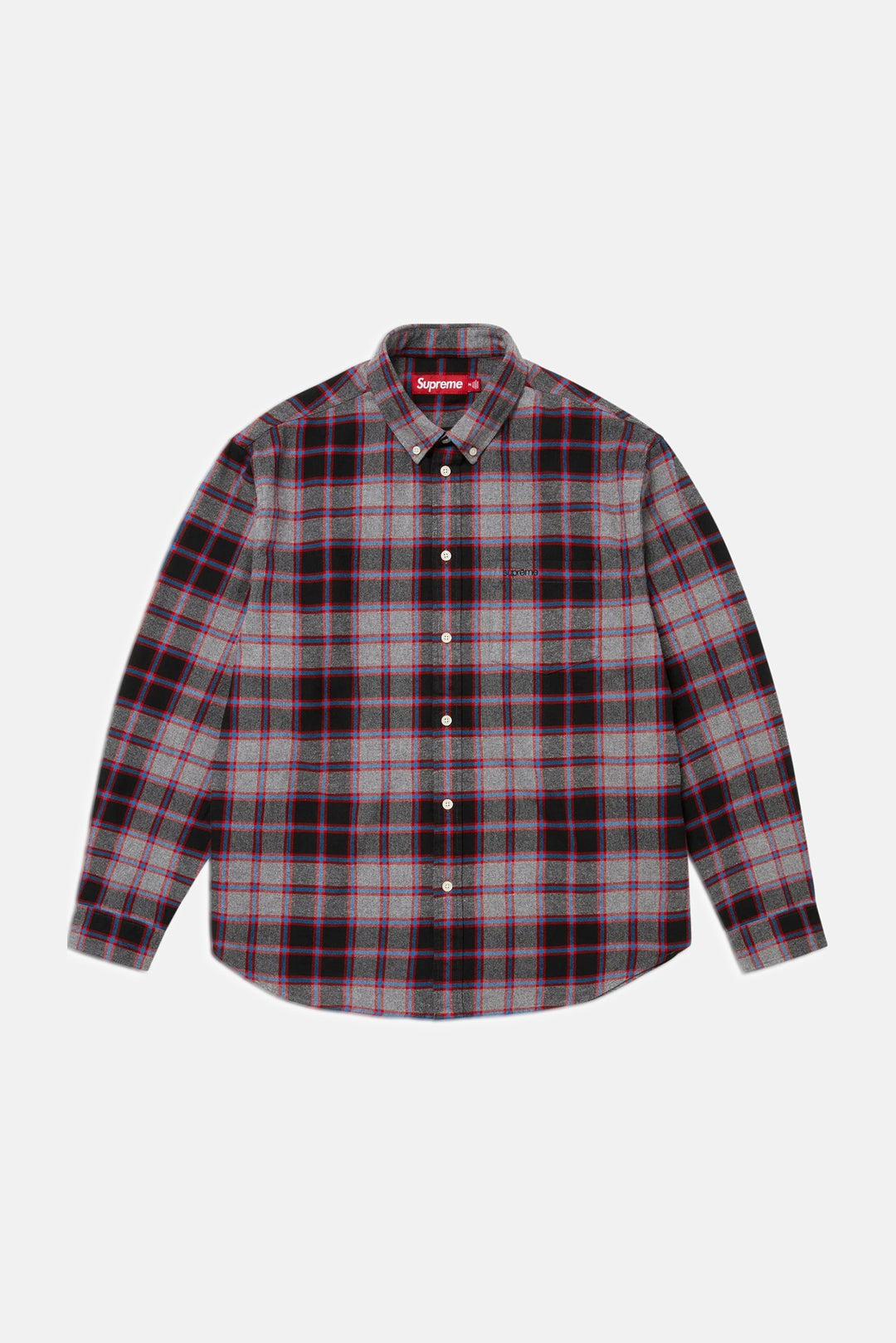 Supreme Plaid Flannel Shirt Grey