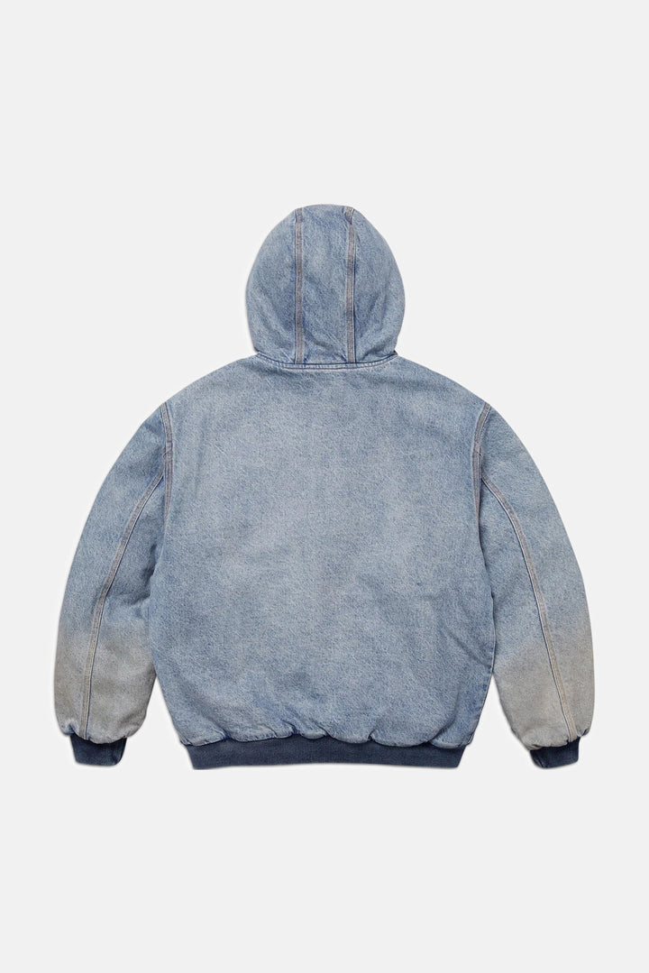Denim Reflective Arc Hooded Work Jacket Blue