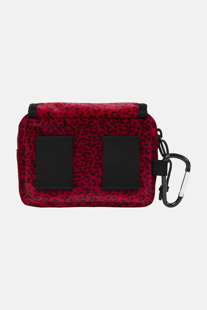 Velvet Mini Pouch Red Leopard