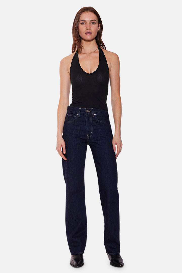 Halle Lux Halter Top Black