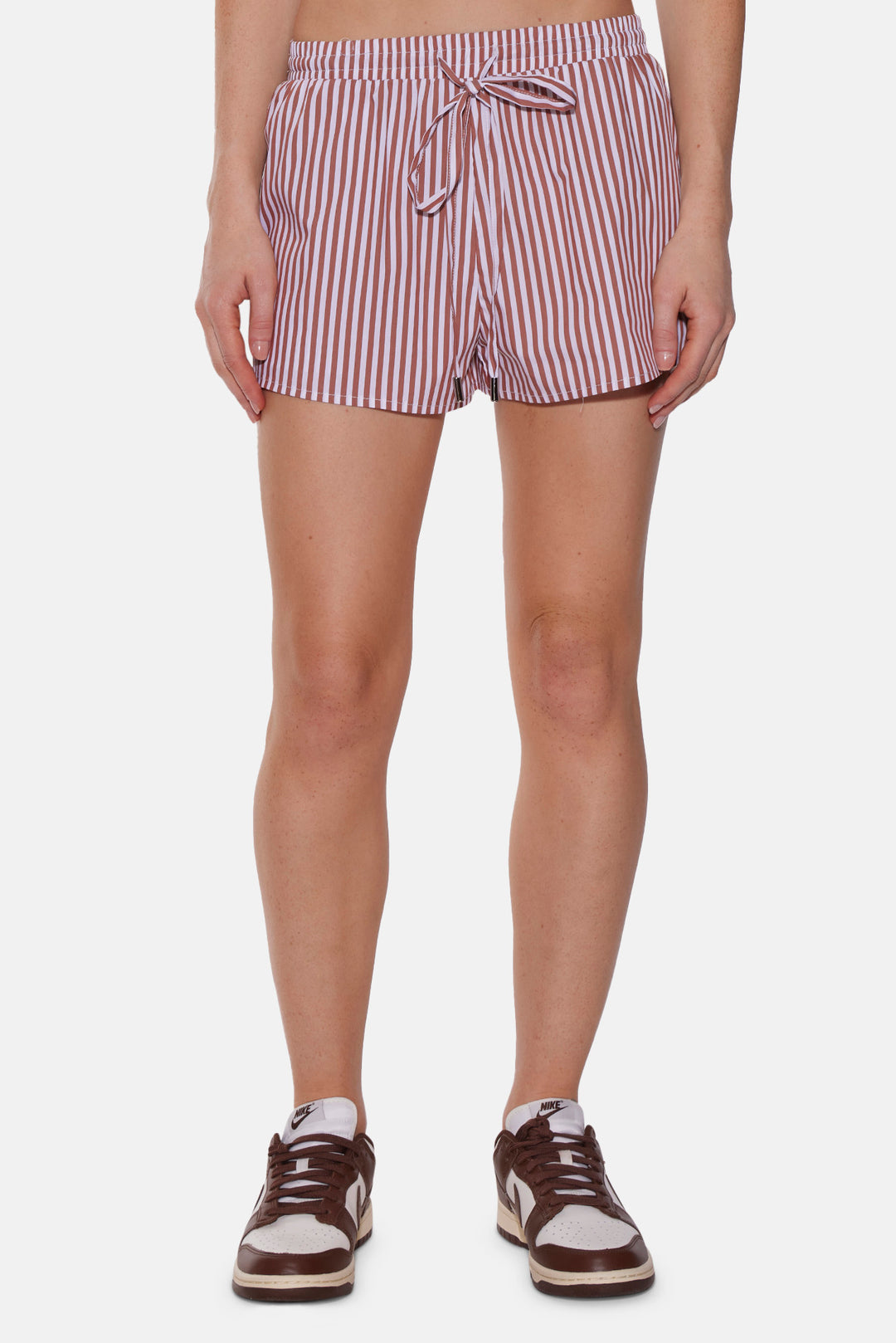 Halsey Poplin Shorts Brown/White Stripe