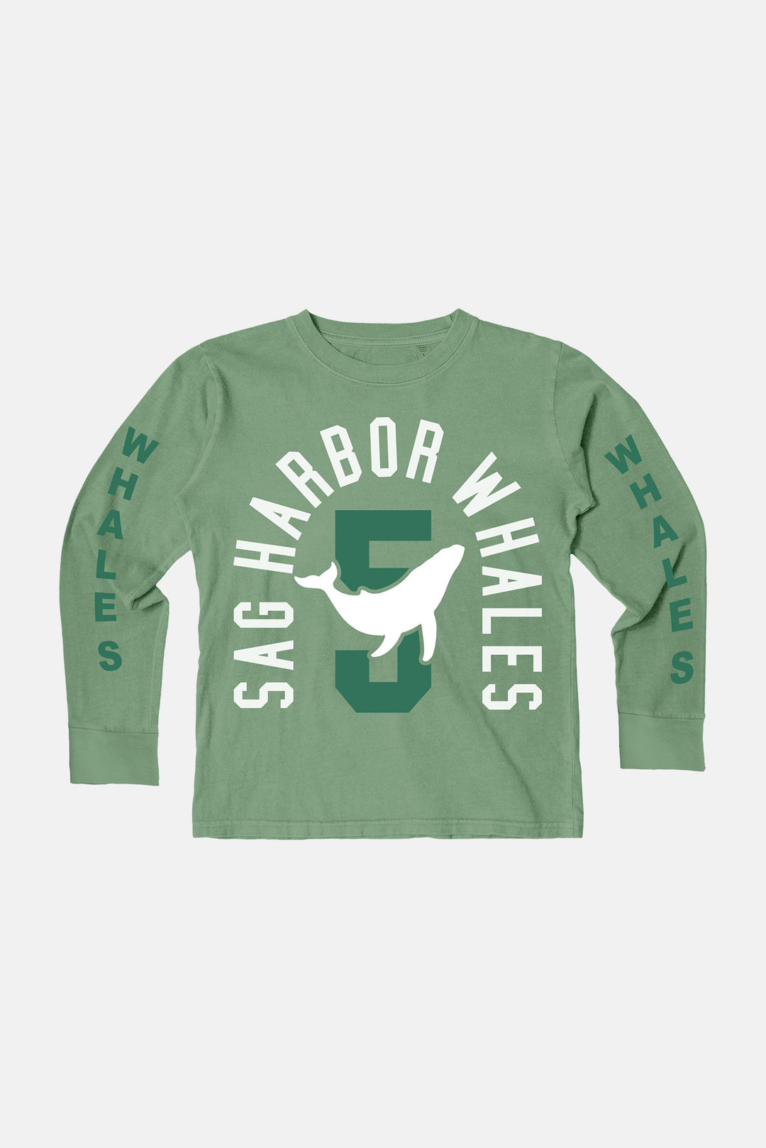 Youth Sag Harbor Whales Long Sleeve Green