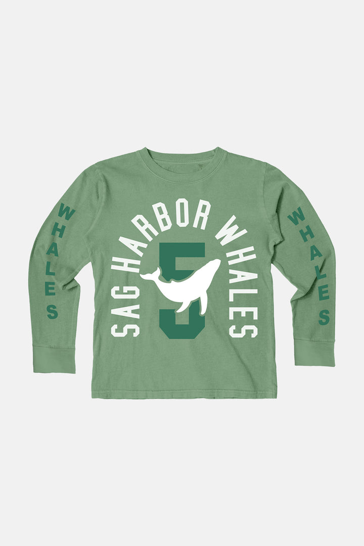 Youth Sag Harbor Whales Long Sleeve Green