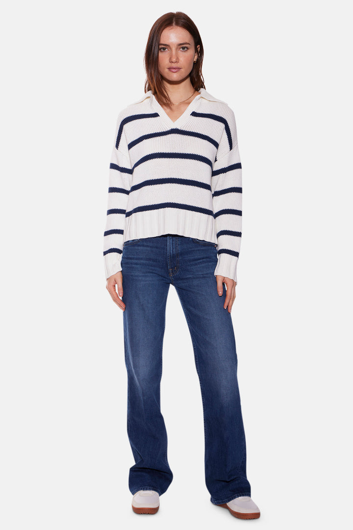 Jackie Striped Sweater White/Navy