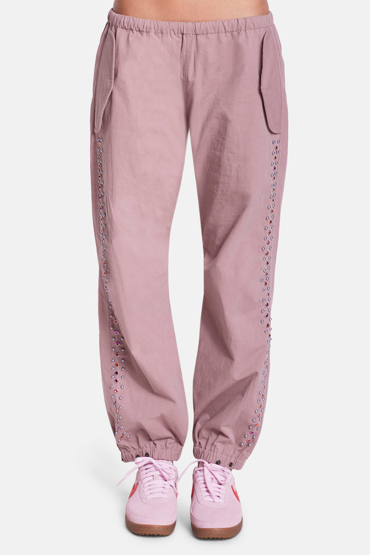 Justine Parachute Pant Studded Mauve