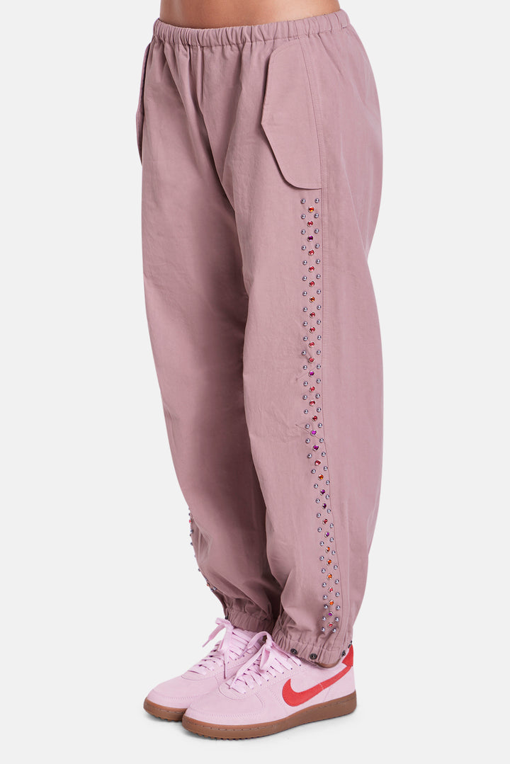 Justine Parachute Pant Studded Mauve